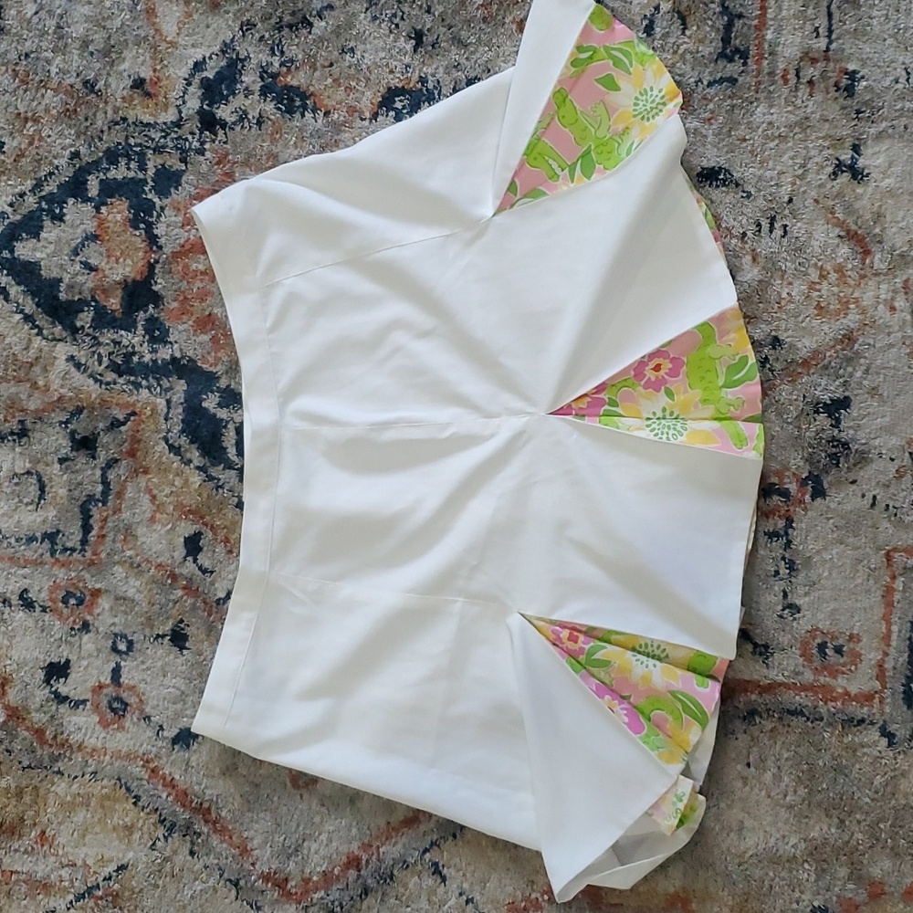 Lilly Pulitzer White Skirt Chomp Crocodile Size 14